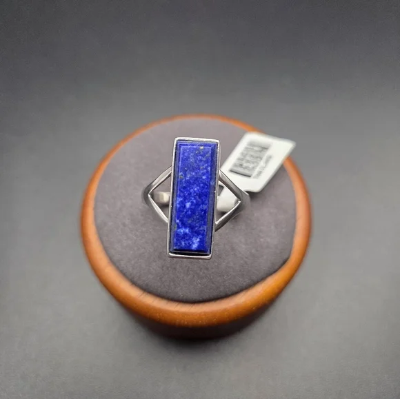 Sterling Silver Split Shank Lapis Lazuli Ring. Size 12. NWT - Picture 1 of 8